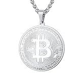 Pingente De Medalha De Moeda U7 De Aço Inoxidável Banhado A Ouro 18 K Bitcoin Jewelry Digital Cryptocoin Blockchain Bitcoin Colares