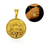Pingente De Moeda Antiga Estrela De Davi Medalha M