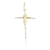 Pingente De Ouro Masculino Crucifixo Cristo Ouro Maciço 10k