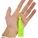 Pingente De Seda Tassel Franja 20 Unidades Nybc Cor Verde Neon