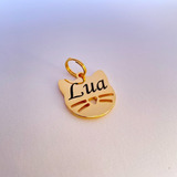 Pingente Dourado Pet Para Cachorro E Gato Personalizado