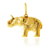 Pingente Elefante Ouro 18k Riqueza Prosperidade Promoção