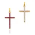 Pingente Em Ouro 18k Cruz Crucifixo Zircônias Dupla Face Cor Branco
