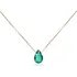 Pingente Em Ouro 18k Ponto De Luz 0,7cm Gota Cor Esmeralda