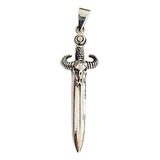 Pingente Espada Adaga Punhal Medieval 50mm Prata 925 Nfe