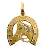 Pingente Ferradura Cavalo Ouro