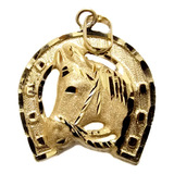 Pingente Ferradura Medalha Cavalo
