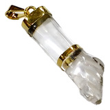 Pingente Figa Pedra Natural Cristal De Quartzo Folheado Ouro