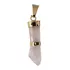 Pingente Figa Pedra Natural Quartzo Rosa Fecho Folheado Ouro