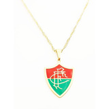 Pingente Fluminense Corrente Cordão Banhado Ouro C1p758