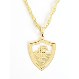 Pingente Fluminense Corrente Folheado Ouro 18k C1p68