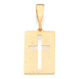 Pingente Formato Retangular Com Cruz Vazada 540104