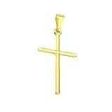 Pingente Jesus Banhado A Ouro 18k Crucifixo Palito Unissex Para Colares Correntinhas