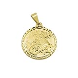 Pingente Medalha De Sao Jorge Folheada A Ouro 18k