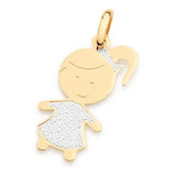 Pingente Menina Com Rhodium