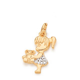 Pingente Menina Com Urso