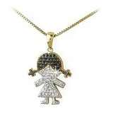 Pingente Menina Em Ouro