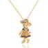 Pingente Menina Rubis Com Corrente Piastrine Em Ouro 18k