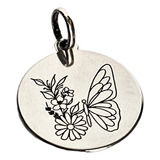 Pingente Mini Medalha Borboleta