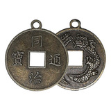 Pingente Oriental Bronze Em Moeda Chinesa