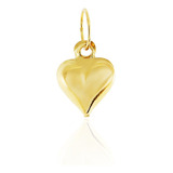  Pingente Ouro 18k Coração Clássico Liso Espelhado