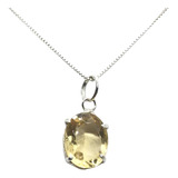Pingente Oval Citrino Natural