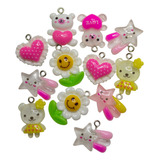 Pingente Para Pulseira Brinco Colar Urso Flor Estrela 10pçs