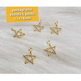 Pingente Pentagrama Estrela 5 Ponta Dourada