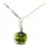 Pingente Peridoto Natural Ponto Luz Solitário Prata (40-1)