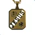 Pingente Placa Jesus, Corrente Dourada 60cm Em Aço Inox 316l