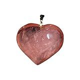 Pingente Prateado De Coração Pedra Quartzo Rosa Natural