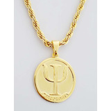Pingente Psicologia Corrente Folheado Ouro 18k C7p469