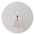 Pingente Quartzo Rosa Bruta Natural Legítima Ponte Vecchio Cor Prateado