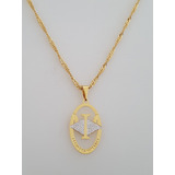 Pingente Recursos Humanos Gargantilha Banhada Ouro C1p87