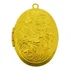Pingente Relicário Oval Flores Latão 34x24 Mm (3 Pçs) Mt524