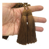 Pingente Tassel 9cm Poliéster Franjas 50un Varias Cores Cor Marrom