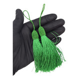 Pingente Tassel 9cm Poliéster Franjas 50un Varias Cores Cor Verde claro