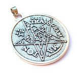 Pingente Tetragrammaton Pentagrama Estrela P proteção Prata