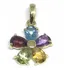 Pingente Topazio Azul  Granada  Peridoto Flor Ouro 18k