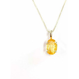 Pingente Topázio Imperial Natural 1 45 Ct Prata 925 Cordão