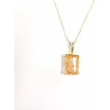 Pingente Topázio Imperial Natural 2 32 Ct Prata 925 Cordão