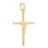 Pingente Unissex Banhado Ouro Pequeno Crucifixo Jesus Com Cor Dourado