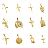 Pingentes Cruz Medalhas Jesus Moeda Antiga Banhado Ouro 18k