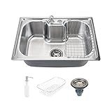 Pingoo-Casa- Cuba Para Cozinha Com Acessórios- Gourmet- Carajás- Com Borracha Anti-ruído Aço Inox- Inclui Cesto Escorredor- Dosador De Detergente 300ml- Válvula De Escoamento