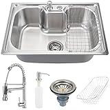 Pingoo Casa Kit Cuba Gourmet Para Cozinha Com Acessórios Aço Inox 201 60x42cm Carajás E Torneira Misturador Monocomando Munim Prata