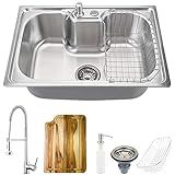 Pingoo Casa Kit Cuba Para Cozinha Com Acessórios E Tábua De Corte Gourmet Aço Inox Carajás E Torneira Misturador Monocomando Envira Prata