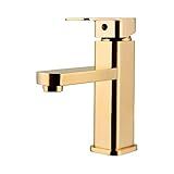 Pingoo Casa Torneira Para Banheiro Misturador Monocomando Baixa Madeira Dourado