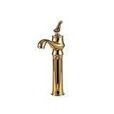 Pingoo Casa Torneira Para Banheiro Misturador Monocomando Retrô Alta Acari Dourado