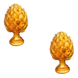 Pinha Dourada Ouro Decorativa Escultura Para