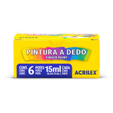 Pintura A Dedo Acrilex Com 6 Cores 30ml
